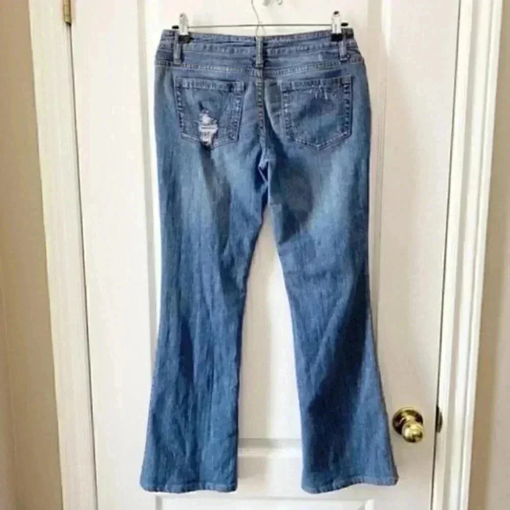 Vintage Bluenotes Low Rise Baby Bootcut Jeans Y2K Mid Blue Denim Size 26 - Picture 4 of 16